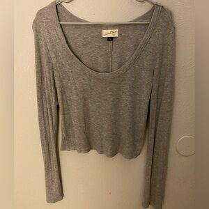 Universal Thread Light Gray Long Sleeve Blouse